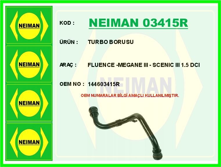 TURBO BORUSU FLUENCE 09> MEGANE III 09> SCENIC III 09> 1.5 DCI