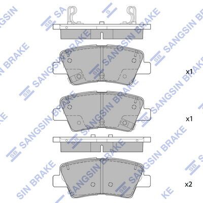 ARKA FREN BALATA HYUNDAI ELANTRA 1.6L D4FB G4FG 6 vites 16-> / i20 1.1L 1.2L 1.4L 15-> / KIA SPORTAG E 1.6L G4FJ 7 vites 15-> ÜSTTEN DELİKLİ TİP