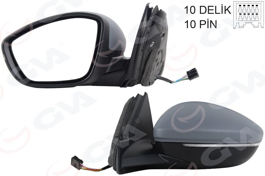 DIŞ DİKİZ AYNASI SOL ELEKTRİKLİ ISITMALI SİNYALLİ KATLANIR Ç.AYDINLATMALI ASTARLI KONVEKS 208 19- CORSA F 19- 10H10P