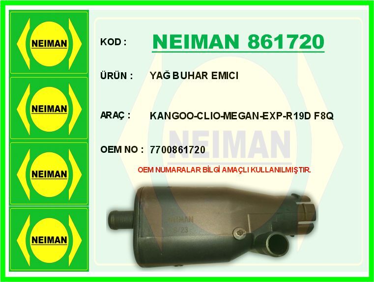 YAĞ BUHAR EMICI KANGOO-CLIO-MEGAN-EXP-R19D F8Q