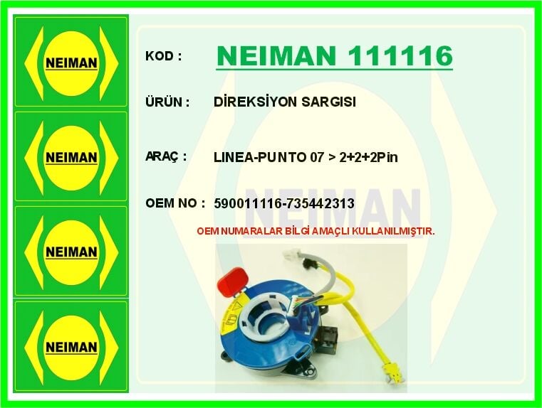 DİREKSİYON SARGISI LINEA-PUNTO 07 > 2 2 2Pin