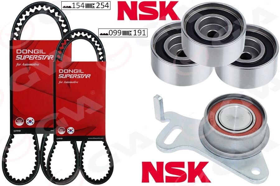 TRİGER KAYIŞ SETİ EKSANTRİK SETİ MITSUBISHI L200 2.5L 4D56T DI-D CR 4X2 4X4 KA4T KB4T 07-14 2 KAYIŞ 4 RULMAN 154x254 099x190 - KÜTÜKSÜZ