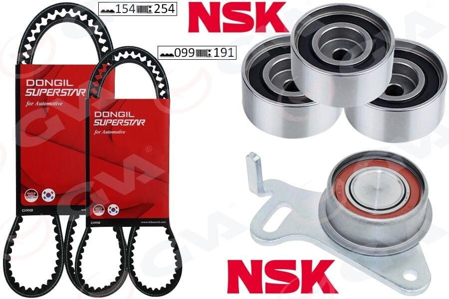 TRİGER KAYIŞ SETİ EKSANTRİK SETİ MITSUBISHI L200 2.5L 4D56T DI-D CR 4X2 4X4 KA4T KB4T 07-14 2 KAYIŞ 4 RULMAN 154x254 099x190 - KÜTÜKSÜZ