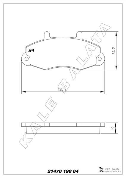 FREN BALATASI ÖN FORD TRANSİT 92> T12-M12 KALE 21470A0000KD11