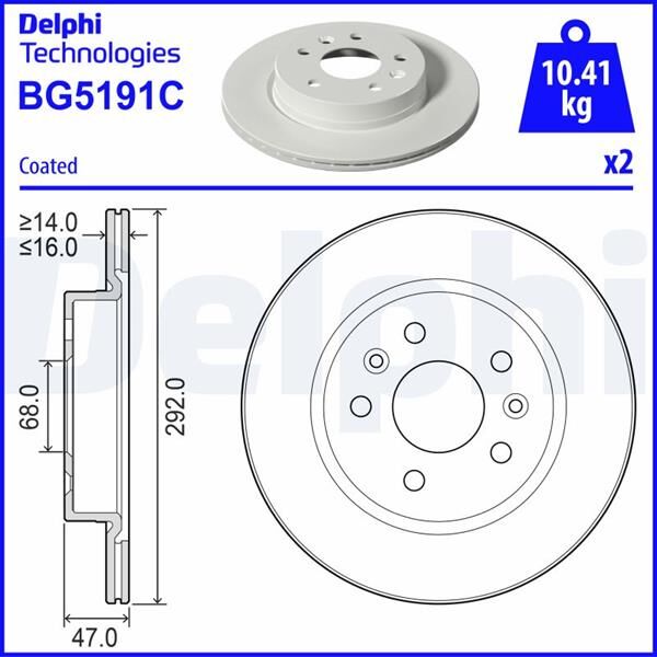 ARKA FREN DISKI RENAULT MEGANE E TECH 23> AUSTRAL 23> NISSAN QASHQAI III J12 HİBRİD 23> 292x16x5 delik HAVALANDIRMALI