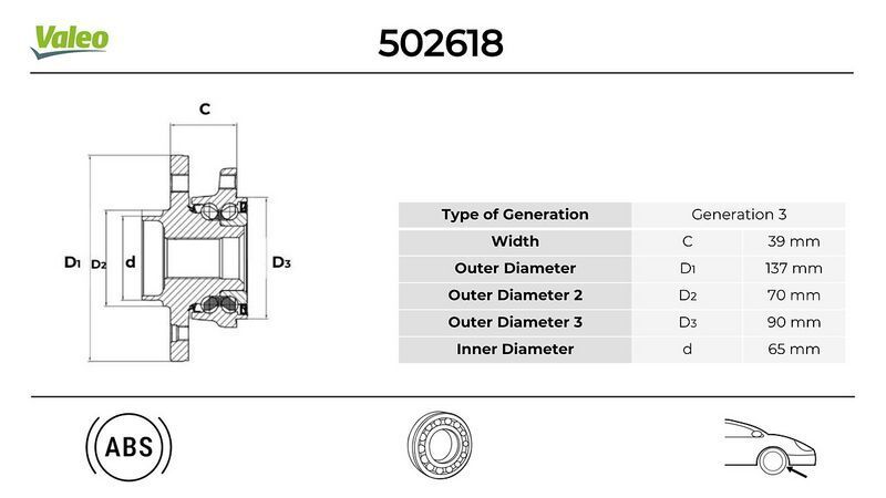 ÖN TEKER PORYASI RULMANLI VECTRA C 1.6 16V-1.9 CDTI-2.0 DTI-3.0 CDTI-SIGNUM 1.9 CDTI ABS Lİ 5 BİJON