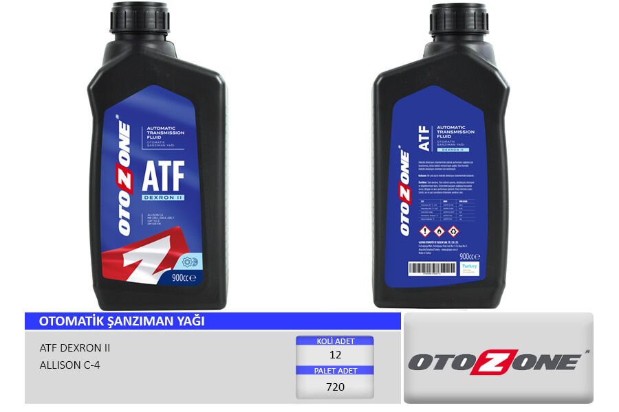 OTOMATİK ŞANZIMAN YAĞI ATF II 900CC DEXRON II KIRMIZI 12 Adet