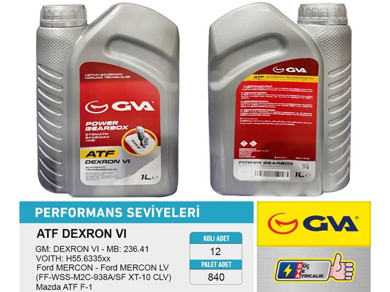 OTOMATİK ŞANZIMAN YAĞI ATF DEXRON VI KIRMIZI 1 LT 12 Adet