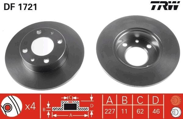 ÖN FREN AYNASI M131 1600 227x10.8x4DL