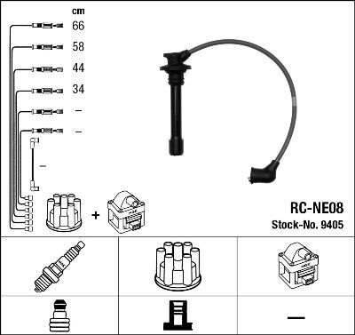 BUJİ KABLOSU NISSAN PRIMERA 1.6L GA16 P11 96-01 RC-NE08