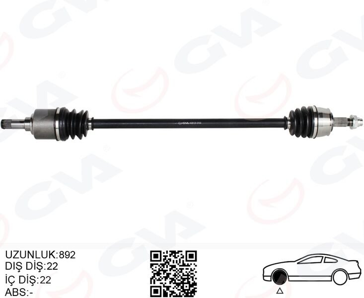 KOMPLE AKS SAG ON FIAT GRANDE PUNTO 199 1.2 MPI M-T 05-12