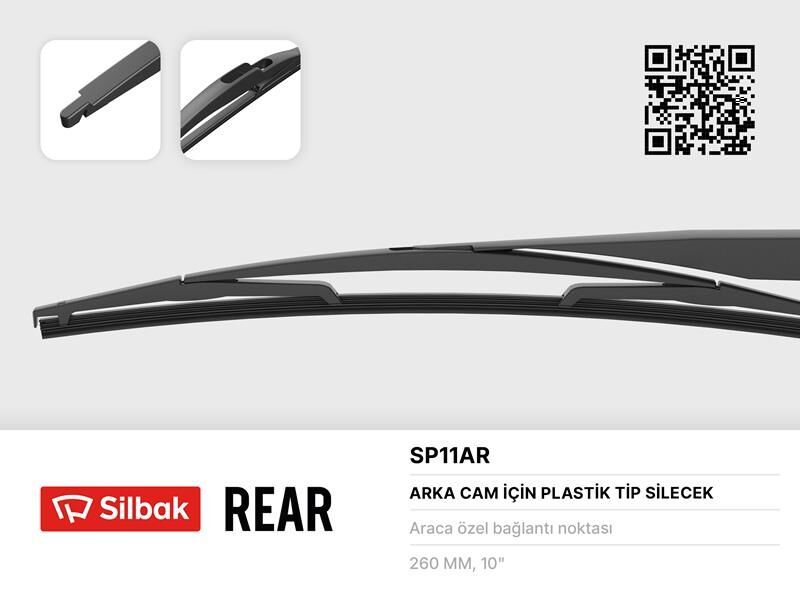 SİLECEK SÜPÜRGESİ ARKA PLASTIK TIP 260mm MGN II GRANDTOUR SW 05-09 - MODUS 04-05 - SCENIC II 03-0