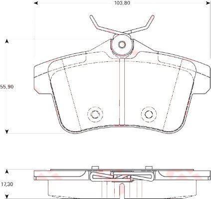 ARKA FREN BALATASI PEUGEOT P3008 09>16 P5008 09>17 P508 10>18 P308 GTI-RZC 10>14 CITROEN C4 09>16 DS4-DS5 11>15