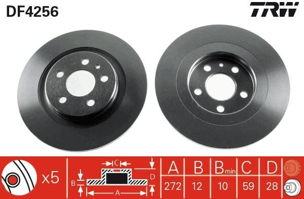 ARKA FREN AYNASI P807 2.0-2.2HDI 02> C8 2.0HDİ 2.2HDİ 02> ULYSSE 02> 272x12x5DL
