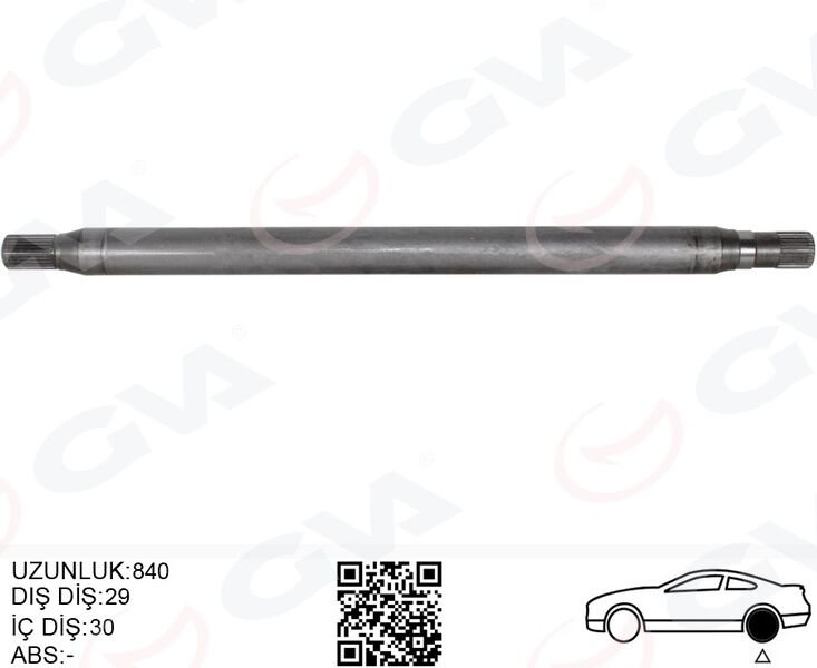 AKS MILI ARKA SOL KALIN KISA 840mm MERCEDES SPRINTER B906 . VW CRAFTER 30-35-50 Z:29-30