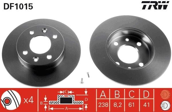 ÖN FREN AYNASI RENAULT CLIO 91> TWINGO 92> R5 84>88 238x8.2x4DL