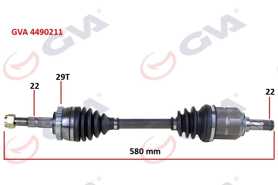 KOMPLE AKS SOL CORSA C-COMBO 1.2-1.4 16V 1.3 CDTI-1.7DTI 00-06 29 DİŞ ABS Lİ 580mm