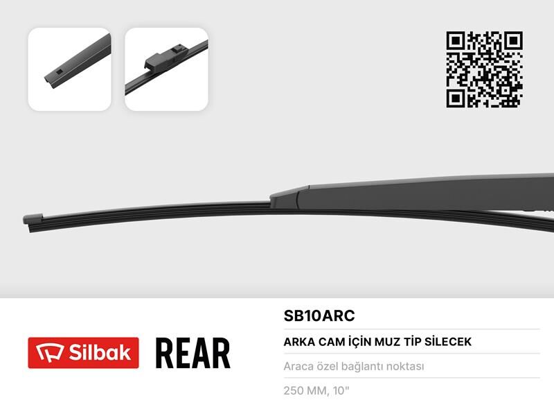 SİLECEK SÜPÜRGESİ ARKA MUZ TİPİ 250mm SKODA CITIGO 10/11> SCIROCCO 05/08>