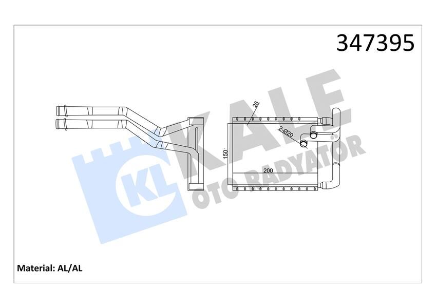 KALORİFER RADYATÖRÜ HYUNDAI İ30 1.4L 1.6L G4FA G4FC benzinli 07-12 1.6L D4FB dizel 07-11 - ALEMİNY UM