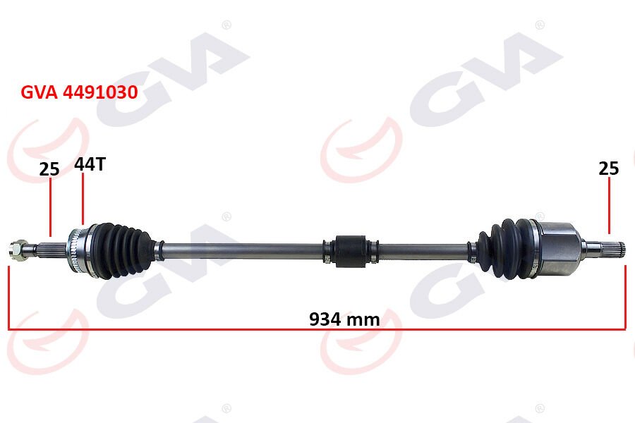 KOMPLE AKS SAĞ HYUNDAI ELANTRA 1.6L G4ED Benzinli 16v Otomatik vites 01-06 ABS li 25x25 - ABS 44 diş komple boy 934mm