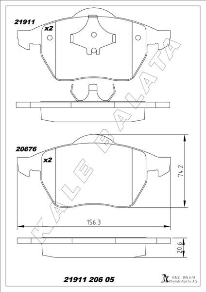 DİSK FREN BALATASI ÖN BORA 1998-2005-GOLF III-IV-NEW BEETLE 1999-2010-PASSATA3 1996-2003-TT 98-06