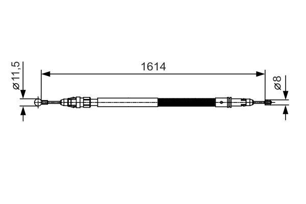 EL FREN TELİ ARKA PEUGEOT EXPERT 07>16 CITROEN JUMPY 07>16 DİSK FREN-KISA KASA 1614mm/1468mm