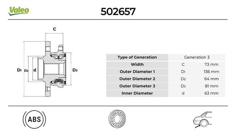 PORYA RULMANLI ARKA FORD MONDEO-GALAXY-SMAX 07>