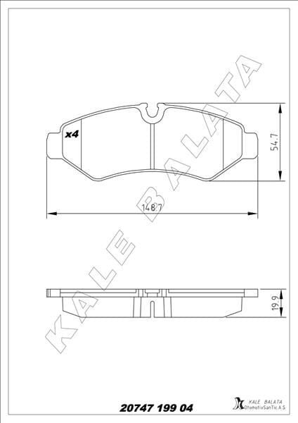 FREN BALATASI ARKA MERCEDES SPRINTER B907 B910 TEK TEKER