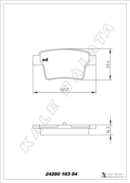 ARKA FREN BALATASI MONDEO III 04>07 JAGUAR X TYPE ESTATE 05>09