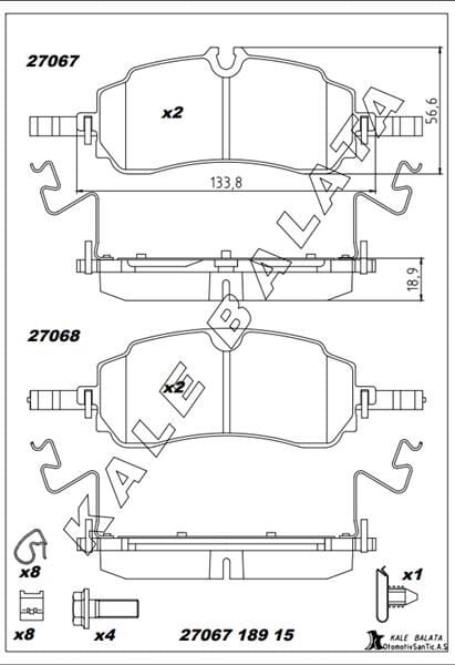 ARKA FREN BALATASI YENI TRANSIT CUSTOM V710E 23>