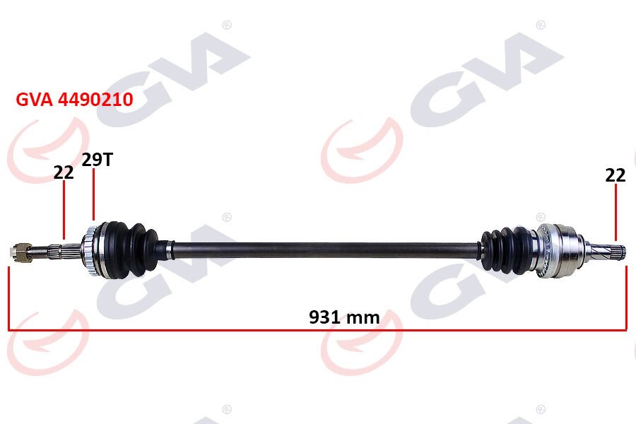 KOMPLE AKS SAĞ CORSA C-COMBO 1.2-1.4 16V 1.3 CDTI-1.7DTI 00-06 29 DİŞ ABS Lİ 931mm