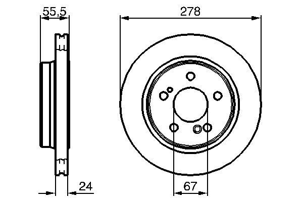 FREN DISKI ARKA MERCEDES W202 W203 CL203 S203 C208 C209 A208 A209 W210 R170 2 Adet