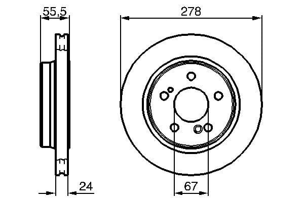 FREN DISKI ARKA MERCEDES W202 W203 CL203 S203 C208 C209 A208 A209 W210 R170 2 Adet