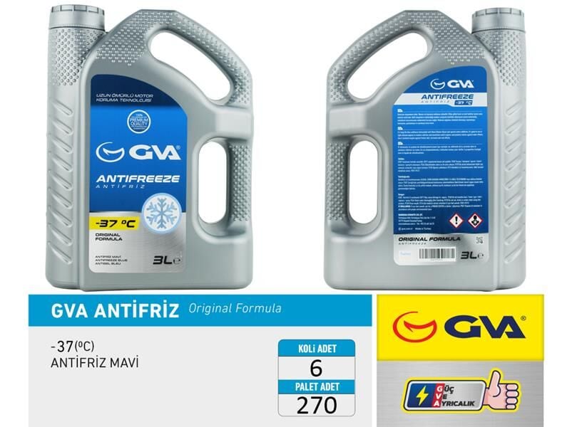 ANTİFRİZ 3 LT -37 C MAVİ Koli 6 Ad 6 Adet