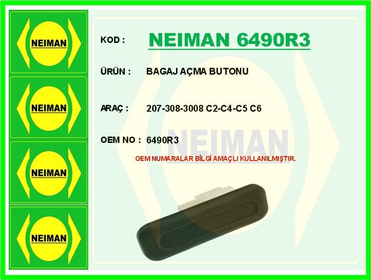 BAGAJ AÇMA BUTONU TUTAMAĞI PEUGEOT P207 06>12 P308 07>14 P508 10>18 P3008 09>16 RZC 10>15 CITROEN C2 03>12 C4 PICASSO 06>13 C5 08>16 C6 06>12