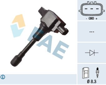 ATEŞLEME BOBİNİ NISSAN JUKE 10> MICRA IV 10> NOTE 06>12 QASHQAI 07>13 X-TRAIL III 13> INFINITI FX37-FX50-G37 RENAULT KOLEOS I 08> 1.2 16V 1.6 16V 2.5 16V