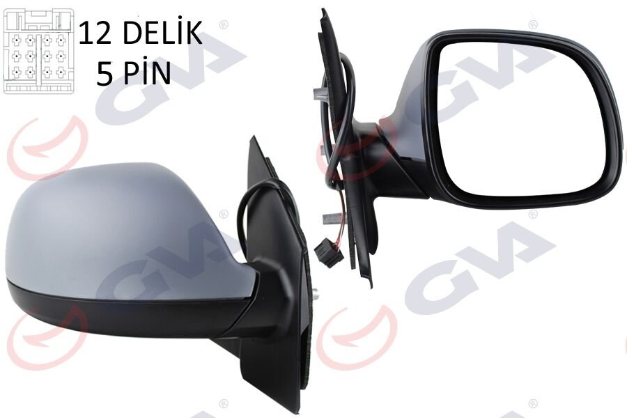 DIŞ DİKİZ AYNASI SAĞ TRANSPORTER T6 CARAVELLE 10> ELEKTRİKLİ ISITMALI ASTARLI KONVEKS 5 FİŞ VM-6196EHPR