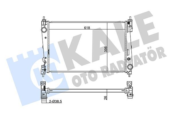 RADYATÖR CORSA D 05>PUNTO 05>BRAVO II 07>1.3 JTD-1.7CDTI MEK AC KLİMASIZ 620x395x27