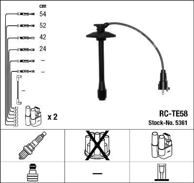 BUJİ KABLOSU TOYOTA AVENSIS 2.0L 3S-FE ST220 98-00 / CAMRY 2.0L 2.2L 3S-FE 5S-FE 96-00 RC-TE58
