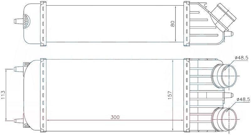 INTERCOOLER BRAZİNG INTERCOOLER A/M 300X157X80 207 1.6 HDI /C3 1.6 HDI 02 / C3 1.6 HDI 09 96612