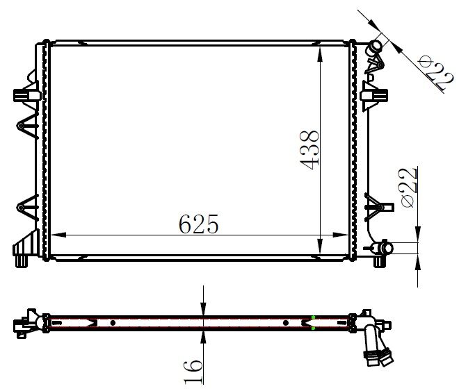 RADYATOR BRAZİNG MT 625X438X16 CADDY IV 2.0 TDI 2015 65017
