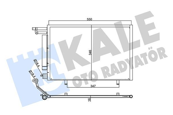 KLİMA RADYATÖRÜ FORD ECOSPORT 17> 1.5 TDCİ 530mm-346mm-16mm KURUTUCULU
