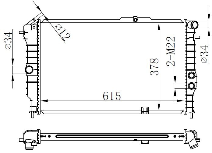 RADYATÖR VECTRA A 90-95 CALIBRA A 94-97 AC KLİMASIZ MEK 620x366x26