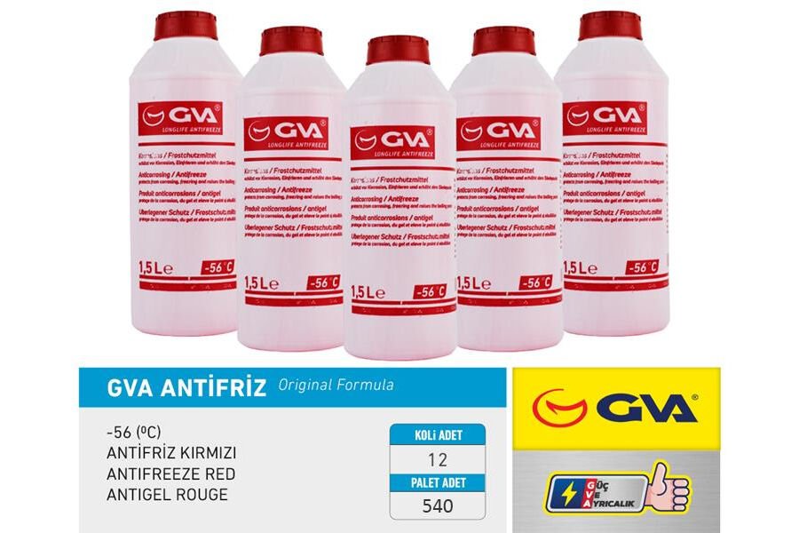 ANTİFRİZ 1.5 LT -56 C KIRMIZI LONG LİFE Koli 12 Ad ORGANIK 12 Adet