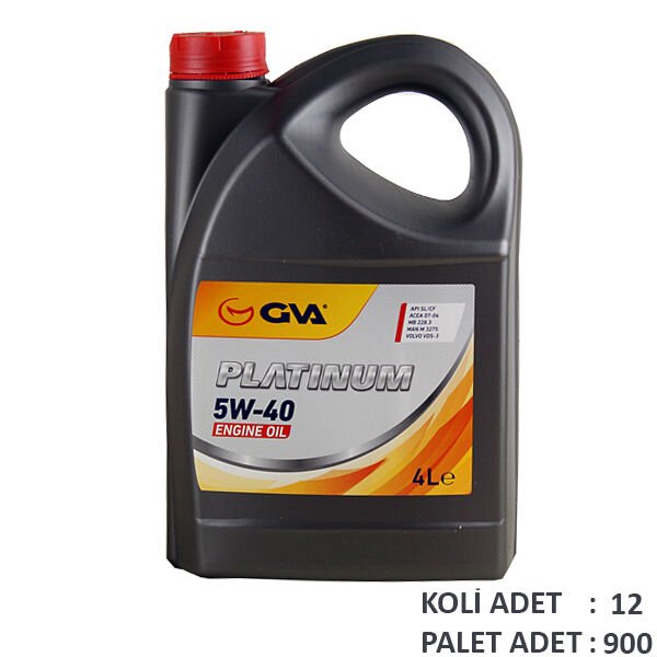 MOTOR YAĞI 5W40 4 LT PLATINUM TAM SENTETİK API SL/CF 4 Adet
