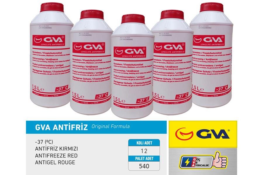 ANTİFRİZ 1.5 LT -37 C KIRMIZI LONG LİFE Koli 12 Ad ORGANIK 12 Adet