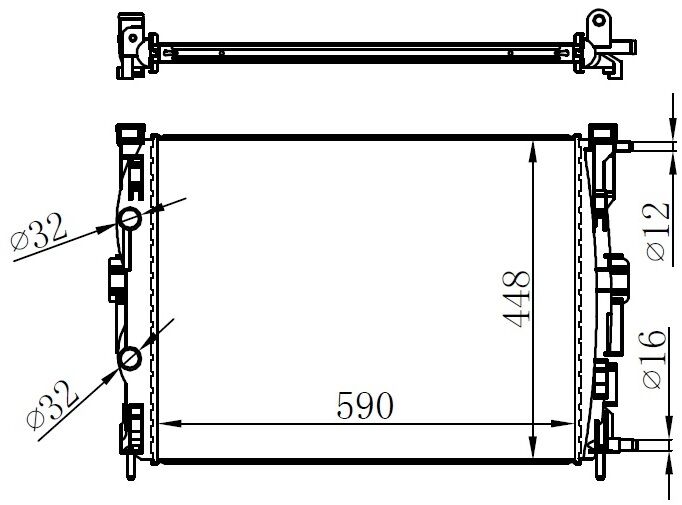 MOTOR SU RADYATÖRÜ RENAULT MEGANE II 02> SCENIC 03> 1.5-1.9DCİ/1.4-1.6-2.0 16V AC KLİMASIZ MEK 585x428x32