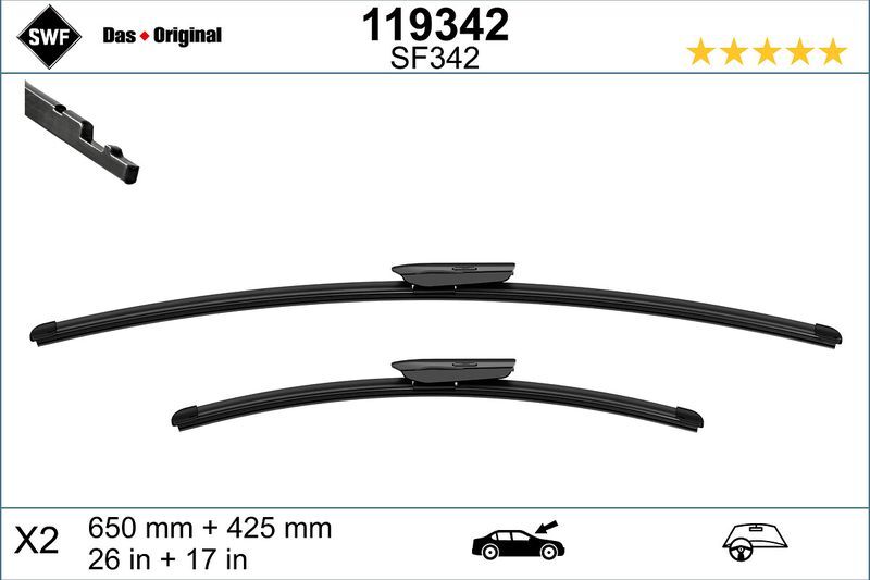 SILECEK SUPURGESI TAKIMI 650mm / 425mm BMW F40 F44 SWF