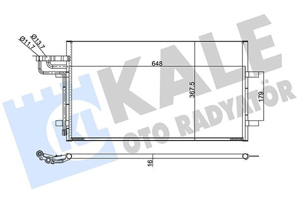 KLİMA RADYATORU KONDENSERİ FOCUS CMAX 03-07 1.6-1.8-2.0-1.6TDCI-1.8TDCI-2.0TDCI 628x371x16