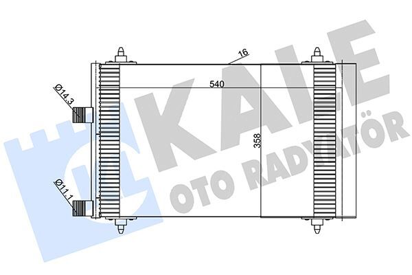 KLİMA RADYATÖRÜ KONDENSER PEUGEOT P307-P307 SW CITROEN C4-C5 2.0 HDI AL/AL 540x358x16